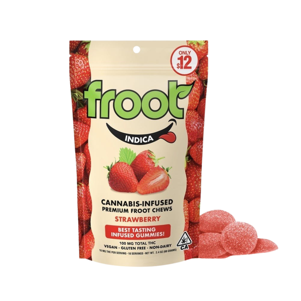 100mg THC Strawberry Gummies (10mg - 10 pack) - Froot picture