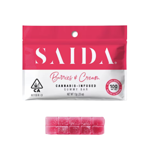 SAIDA - 100mg THC Berries & Cream Gummy Bar (10mg - 10 pack) - Saida