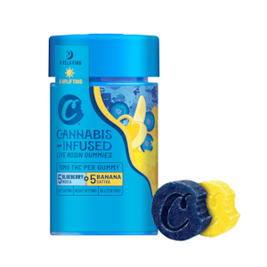 COOKIES - 100mg THC Blueberry & Banana Live Rosin Gummies (5 - 10mg Indica Blueberry, 5 - 10mg Sativa Banana) - Cookies
