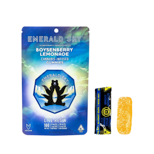 Emerald Sky - 100mg THC Boysenberry Lemonade Live Resin Gummies (10mg THC, 1mg CBD - 10 pack) - Emerald Sky