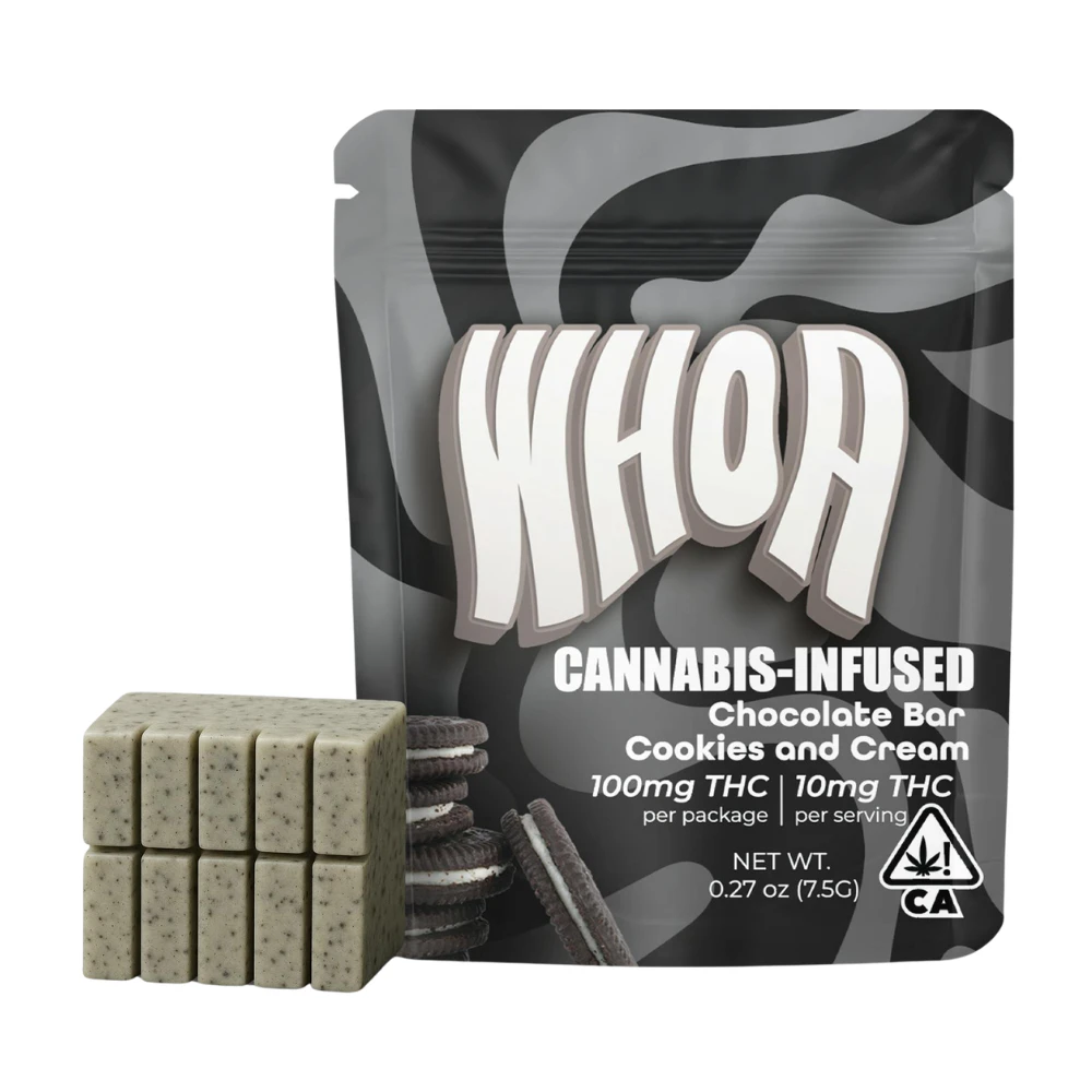 Whoa Chocolates - 100mg THC Cookies & Cream Bite - WHOA Main Image
