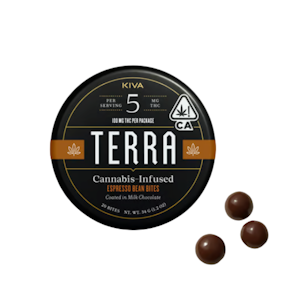 Kiva Confections - 100mg THC Dark Chocolate Espresso Bean Terra Bites (5mg THC - 20 pack) - Kiva
