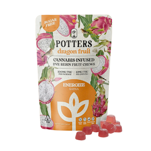 Potters - 100mg THC Dragon Fruit Sugar Free Gummies (10mg - 10 pack) - Potters Gummies