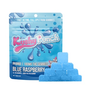 Kushy Punch - 100mg THC Hybrid Blue Raspberry Individual Gummies (10mg - 10 pack) - Kushy Punch