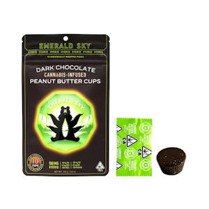 Emerald Sky - 100mg THC Hybrid Dark Chocolate Peanut Butter Cups (10mg - 10 pack) - Emerald Sky