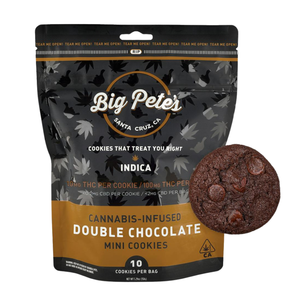 100mg THC Indica Double Chocolate Chip Cookies (10mg - 10 pack) - Big Pete's picture