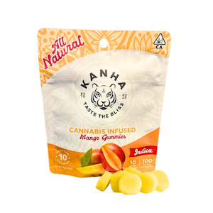 Kanha Edibles - 100mg THC Indica Mango Gummies (10mg - 10 pack) - Kanha