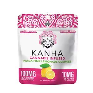 Kanha Edibles - 100mg THC Indica Pink Lemonade Gummies (10mg - 10 pack) - Kanha