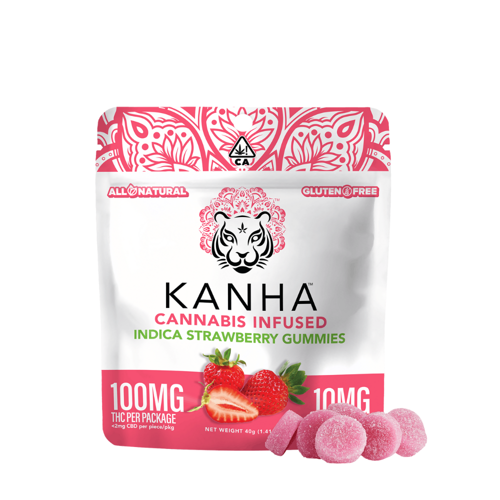 *xclusive* 100mg THC Indica Strawberry Gummies (10mg - 10 pack) - Kanha picture