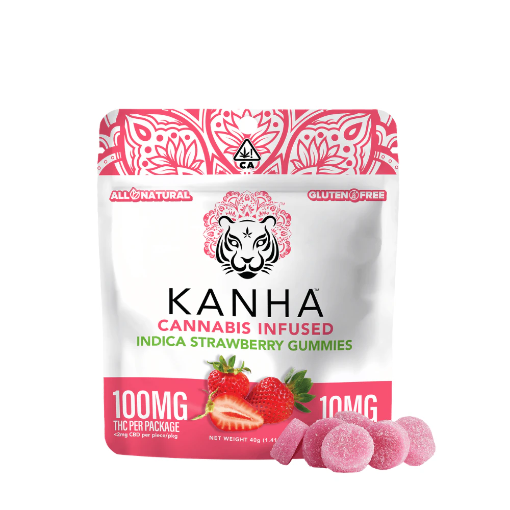 KANHA - KANHA - Classic - Indica Strawberry 100mg (10 Units x 10mg THC) Gummy Main Image