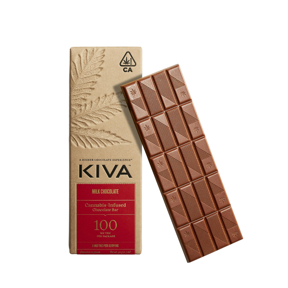 100mg THC Milk Chocolate Bar (5mg - 20 pieces) - Kiva Bars picture