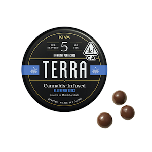 Kiva Confections - 100mg THC Milk Chocolate Blueberries Terra Bites (5mg THC - 20 pack) - Kiva