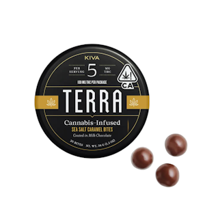 Kiva Confections - 100mg THC Milk Chocolate Sea Salt Caramel Terra Bites (5mg THC - 20 pack) - Kiva