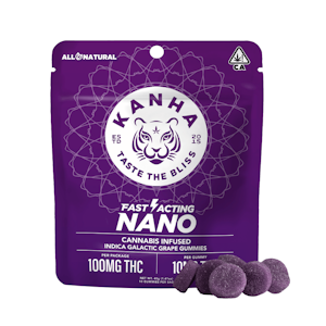 Kanha Edibles - 100mg THC NANO Indica Galactic Grape Gummies (10mg - 10 pack) - Kanha