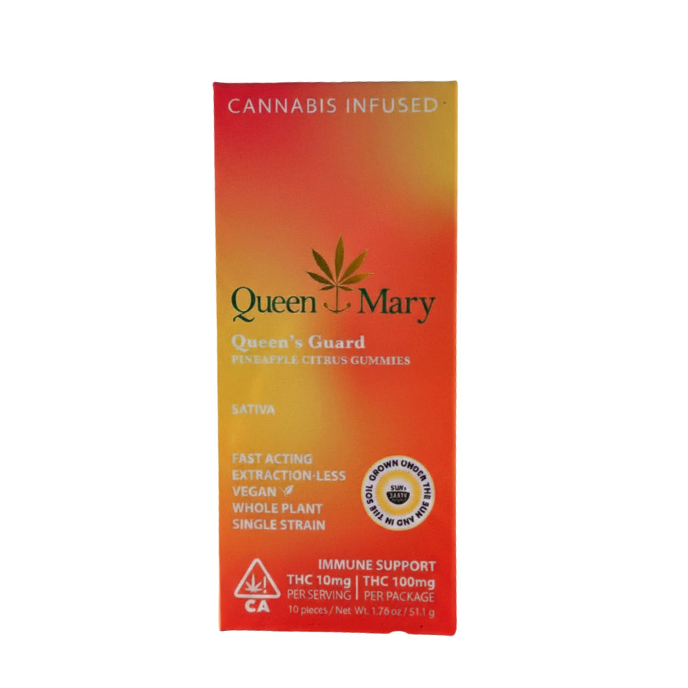 Queen Mary - 100mg THC Pineapple Citrus "Queens Guard" Rosin Gummies (10mg THC - 10 pack) - Queen Mary Main Image