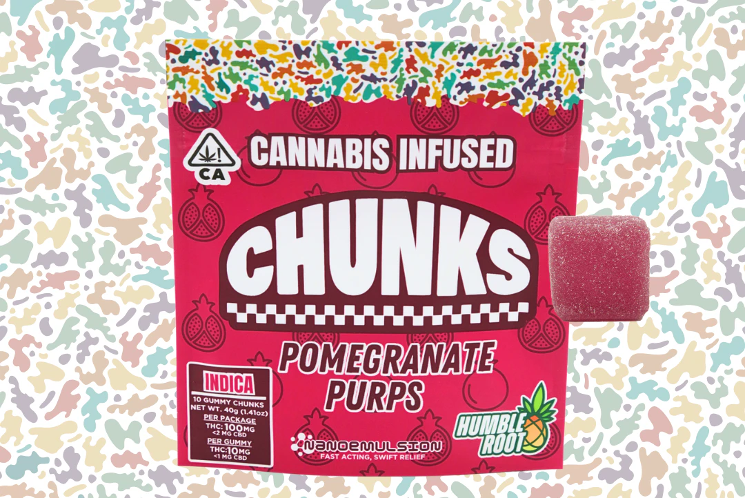 Humble Root - 100mg THC Pomegranate Purps Gummies (10mg - 10 pack) - Humble Root "CHUNKS" Main Image