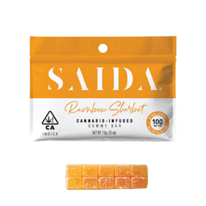 SAIDA - 100mg THC Rainbow Sherbet Gummy Bar (10mg - 10 pack) - Saida