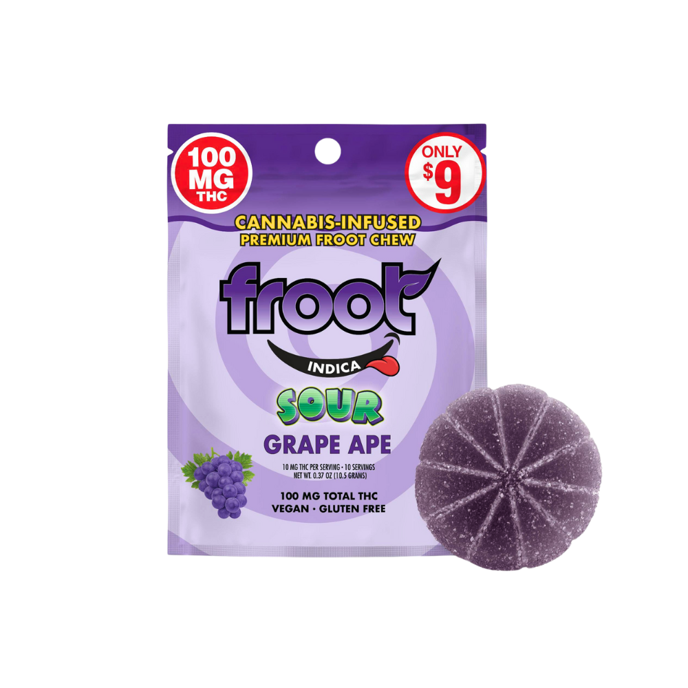 100mg THC Sour Grape Gummy - Froot picture