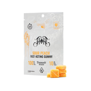Heavy Hitters - 100mg THC Sour Peach Fast Acting Gummies (10mg - 10 pack) - Heavy Hitters