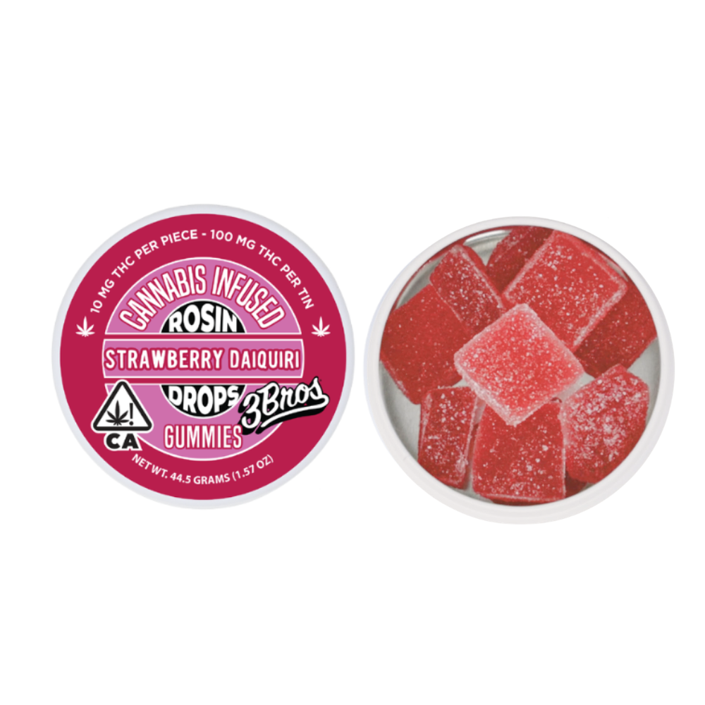 100mg THC Strawberry Daiquiri Rosin Gummies (10mg - 10 pack) - 3 Bros picture