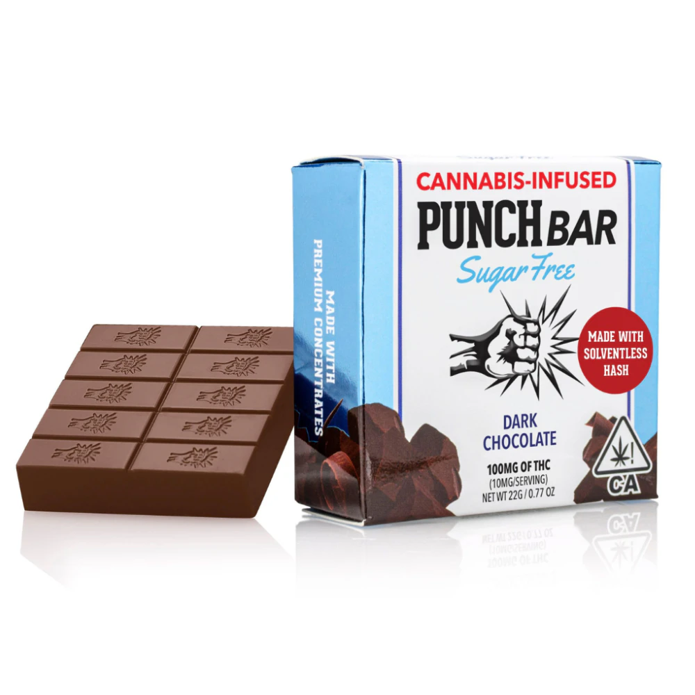 Punch Edibles & Extracts - 100mg THC Sugar Free Dark Chocolate Bar - Punch Bar Main Image