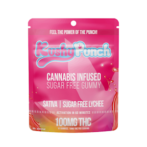 Kushy Punch - 100mg THC Sugar Free Lychee Sativa Gummies (10mg - 10 Pack) - Kushy Punch