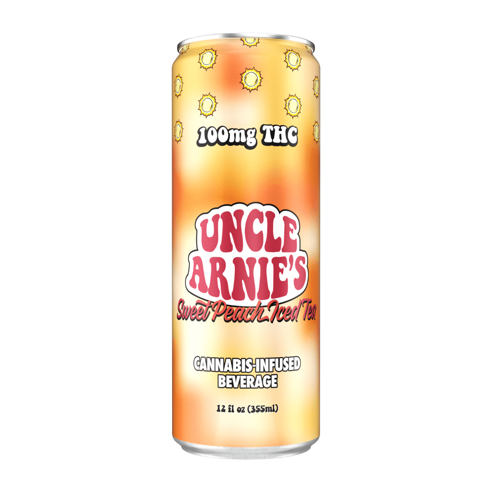 100mg THC Sweet Peach Iced Tea (12oz Can) - Uncle Arnie's picture