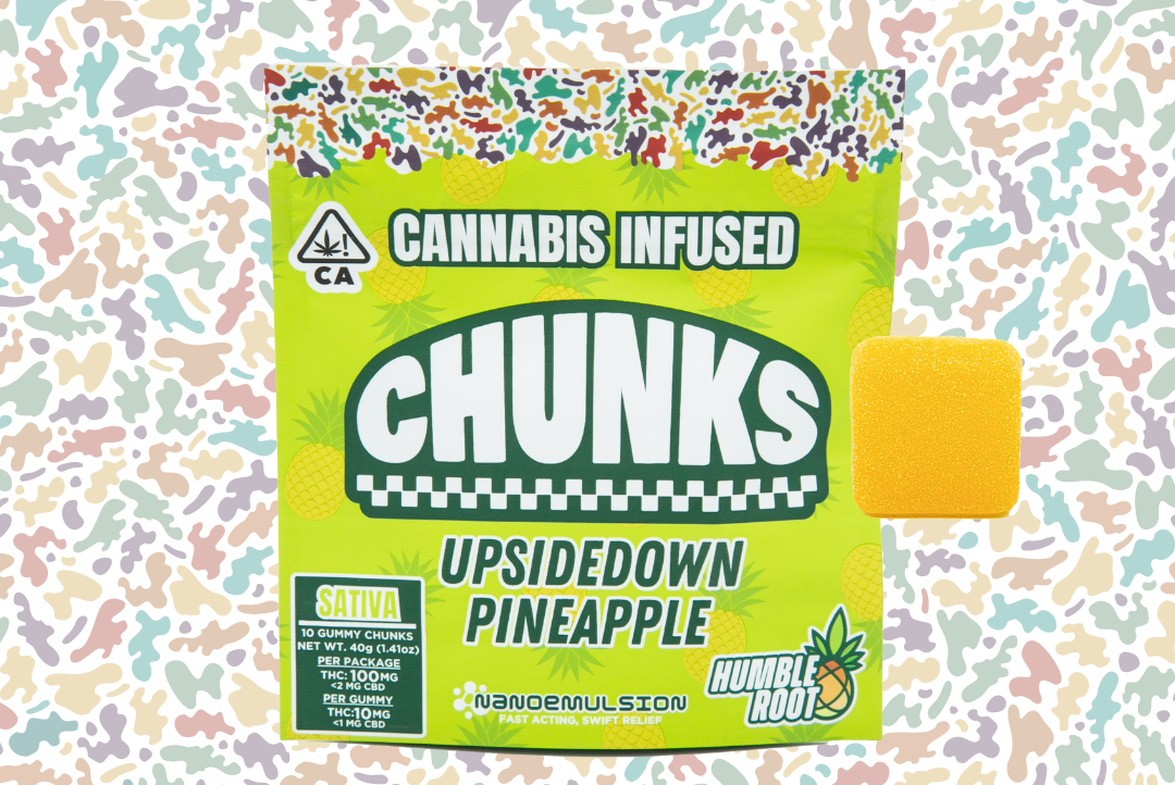 100mg THC Upside Down Pineapple Gummies (10mg - 10 pack) - Humble Root 