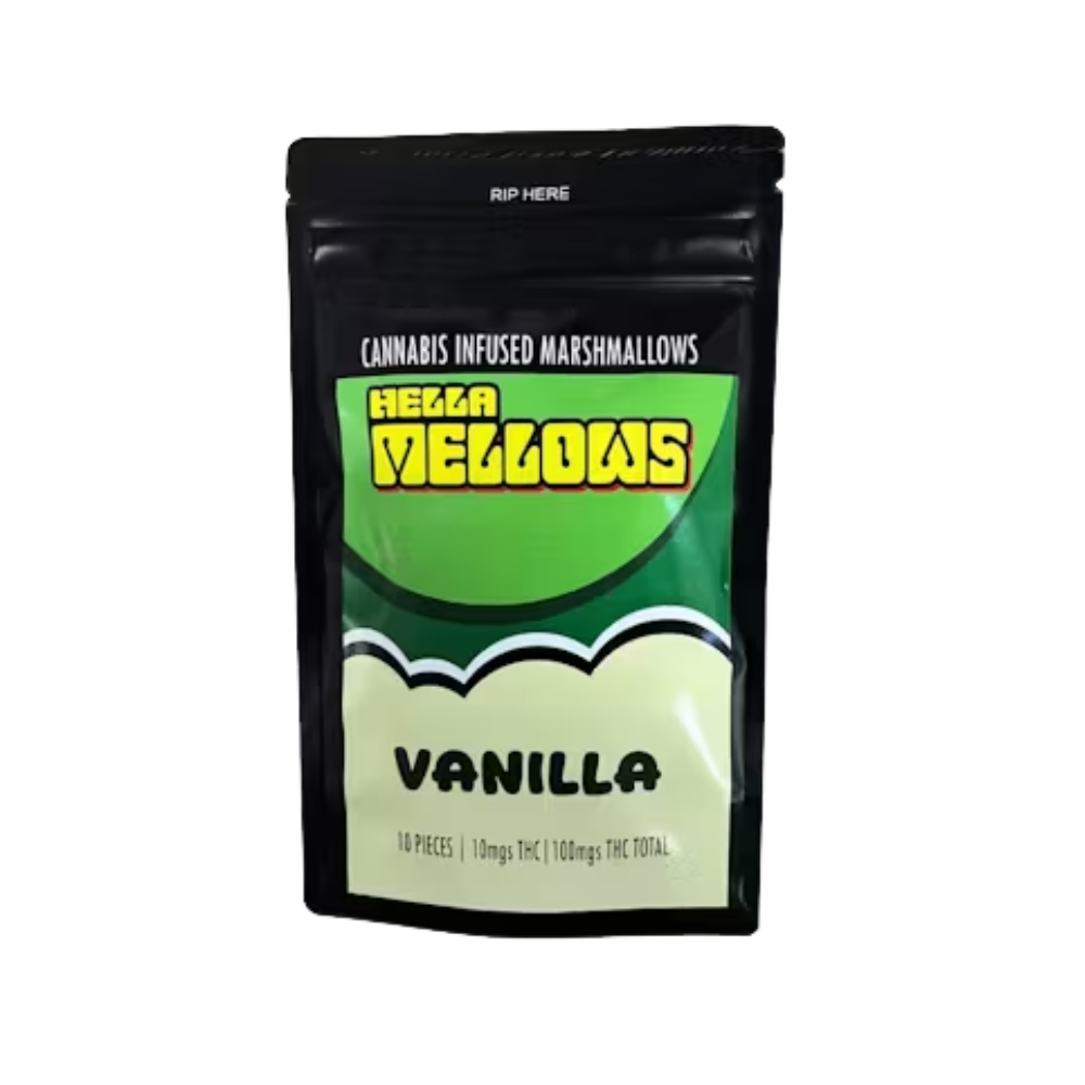 100mg THC Vanilla Marshmallows (10mg 10 pack) - Hella Mellows picture