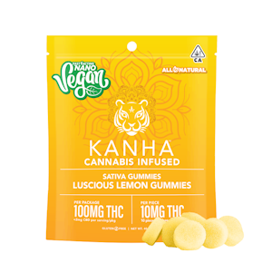 Kanha Edibles - 100mg THC Vegan NANO Sativa Luscious Lemon Nano Gummies (10mg - 10 pack) - Kanha
