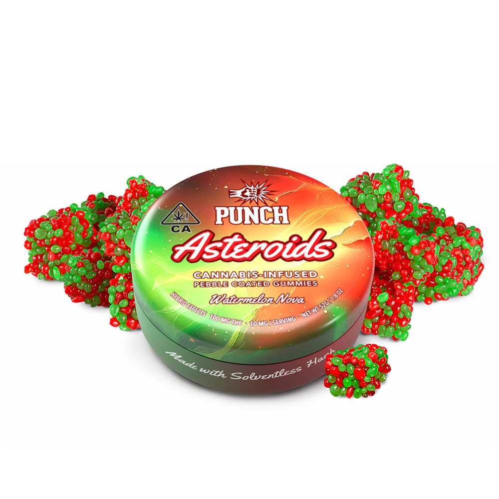 100mg THC Watermelon Nova Solventless Hash Asteroids (10mg - 10pack) - Punch Edibles picture