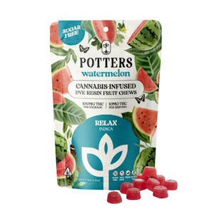Potters - 100mg THC Watermelon Sugar Free Gummies (10mg - 10 pack) - Potters Gummies