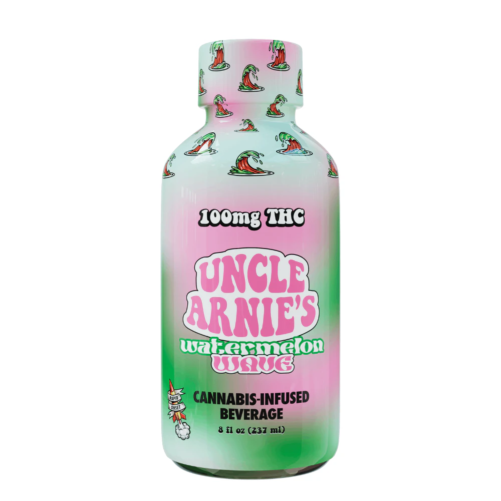 Uncle Arnie's Beverage - 100mg THC Watermelon Wave (8oz) - Uncle Arnie's Main Image