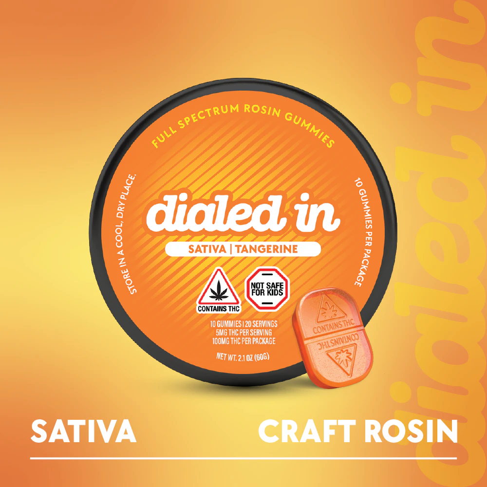 Dialed In Gummies - Tangerine - 100mg Sativa Rosin - Dialed In Gummies Main Image