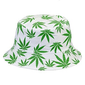 Leaf Bucket Hat - White