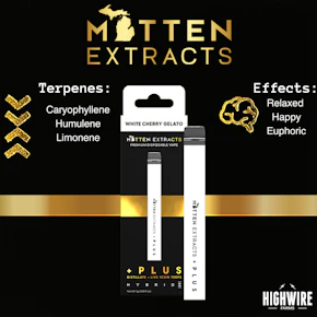 Mitten Extracts Disposable White Cherry Gelato Distillate + Live Resin Terps 1g