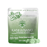 105mg 20:1 CBD:THC NANO Vegan Serene Green Apple Gummies (10mg CBD, .5mg THC - 10 pack) - Kanha