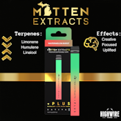 Mitten Extracts Disposable Watermelon Burst Distillate + Live Resin Terps 1g