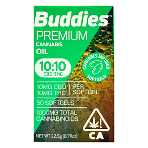 Buddies - Buddies - CBD/THC 1:1 10mg/10mg  - Capsules - 50ct - 1000mg