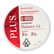 Plus - Balance - Raspberry - 1:1 THC/CBD - Gummies - 20pk - 100mg