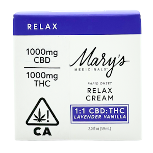 MARY'S MEDICINALS - Marys Medicinals - Relax Lavander Vanilla 1:1 CBD/THC - Topical - 59ml - Topical - 1000mg