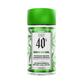 STIIIZY | 40'S Multi pack | Infused Pre-Roll | Sour Diesel | 2.5g