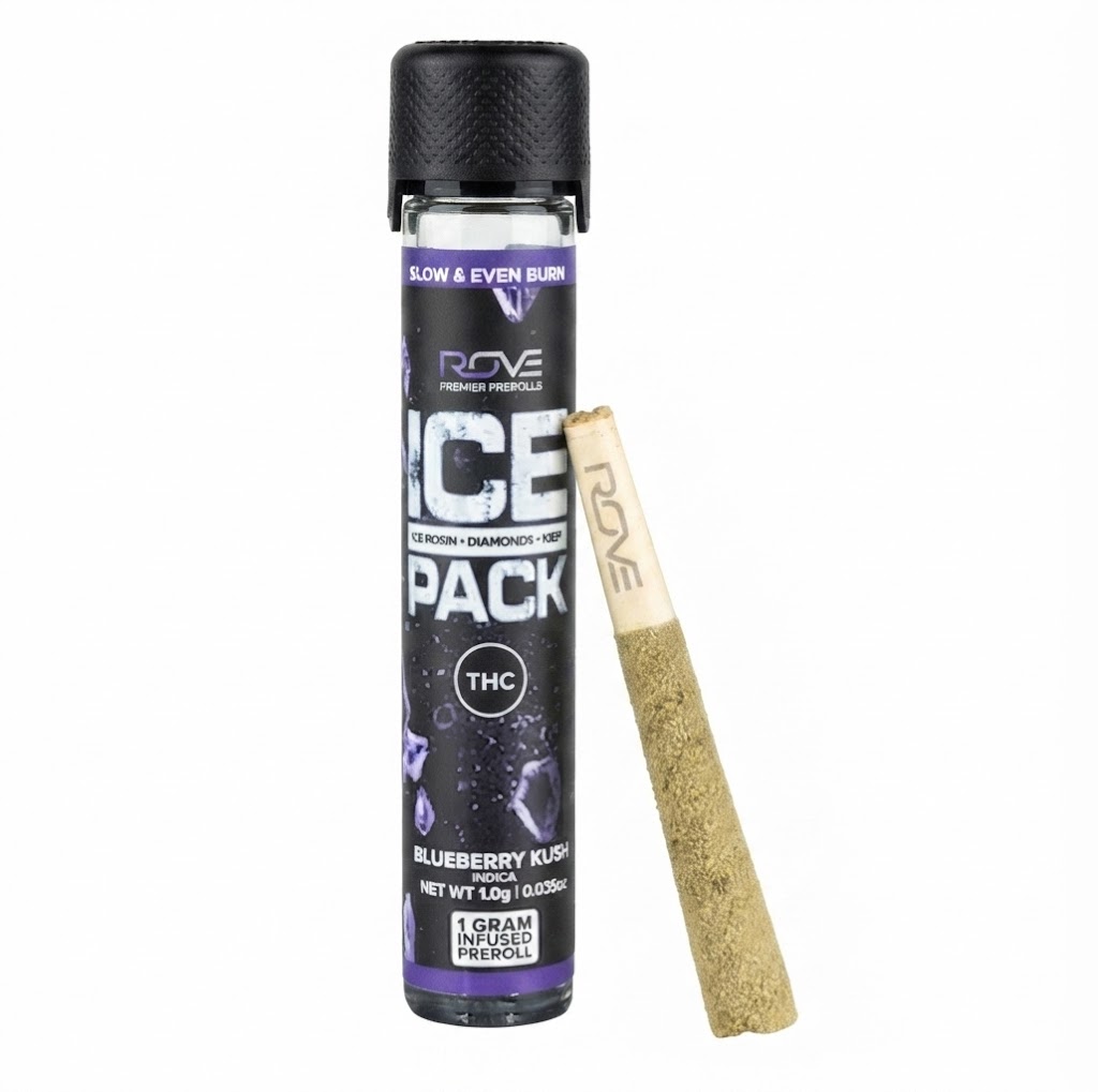 Blueberry Kush -Indica- Triple-Infused Ice Packs {Rosin, Hash and Diamonds} 1g (Pre-Roll)  |  Rove     - G12 Middle 2