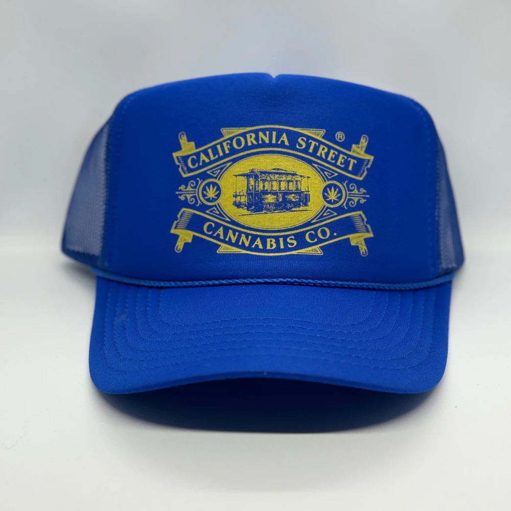 CALIFORNIA STREET CANNABIS CO - California St Trucker Hats (Royal Blue - Warriors) Main Image