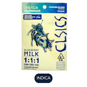 CLSICS - CLSICS - Blueberry Milk - CBN - 1:1:1 - Live Rosin Gummies - 10pk - 100mg