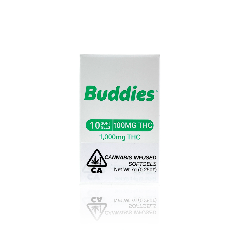 BUDDIES Capsules THC Soft Gel 100MG 10Count 1000...