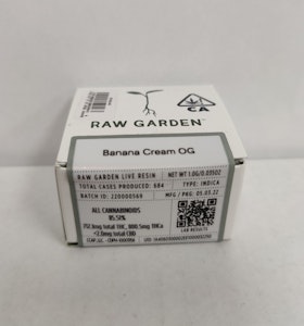 Raw Garden - Banana Cream OG 1g Live Resin - Raw Garden