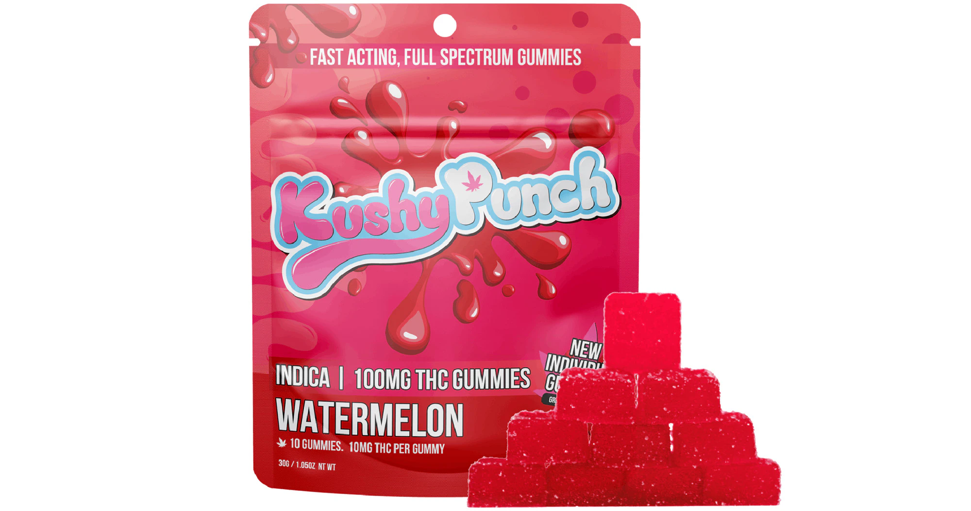 Kushy Punch - Kushy Punch - Original Watermelon Gummy - 100mg Main Image
