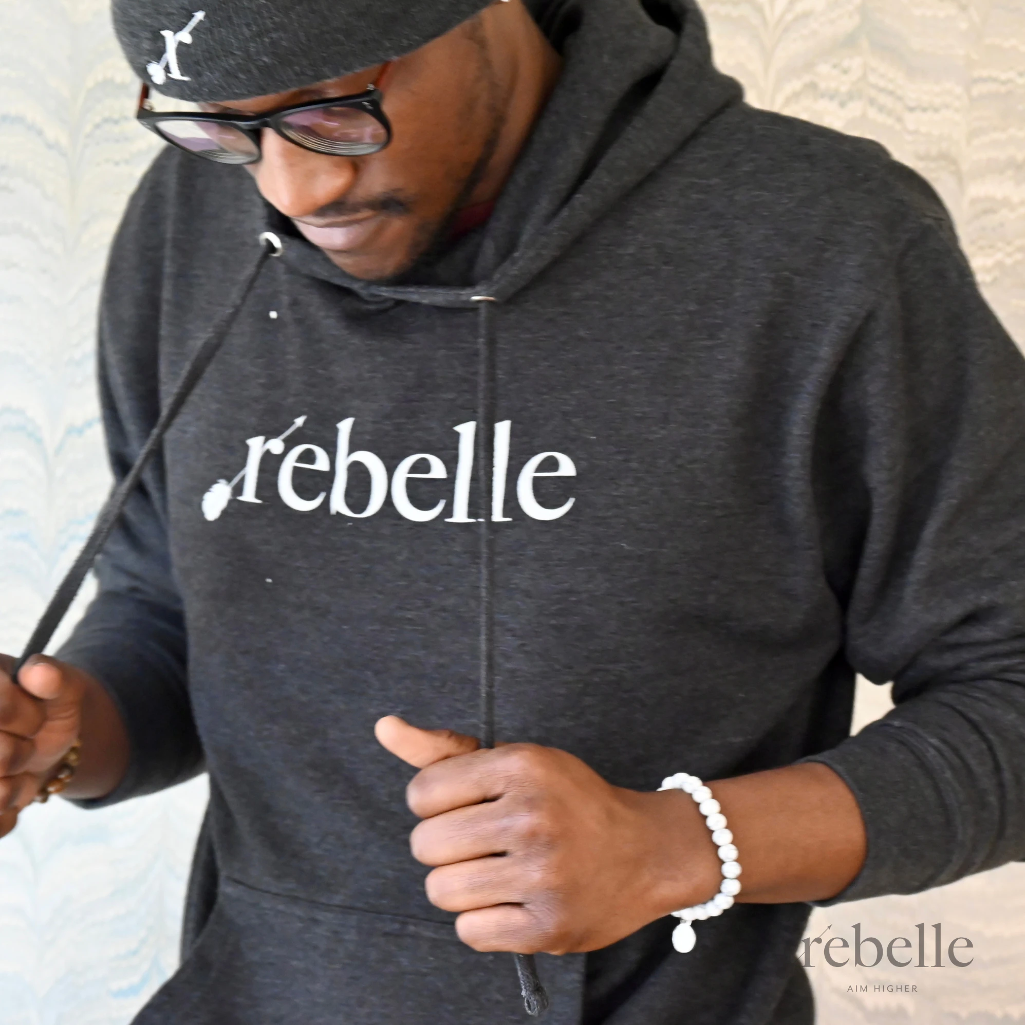 REBELLE - LG | Charcoal | Hooded Sweatshirt Main Image