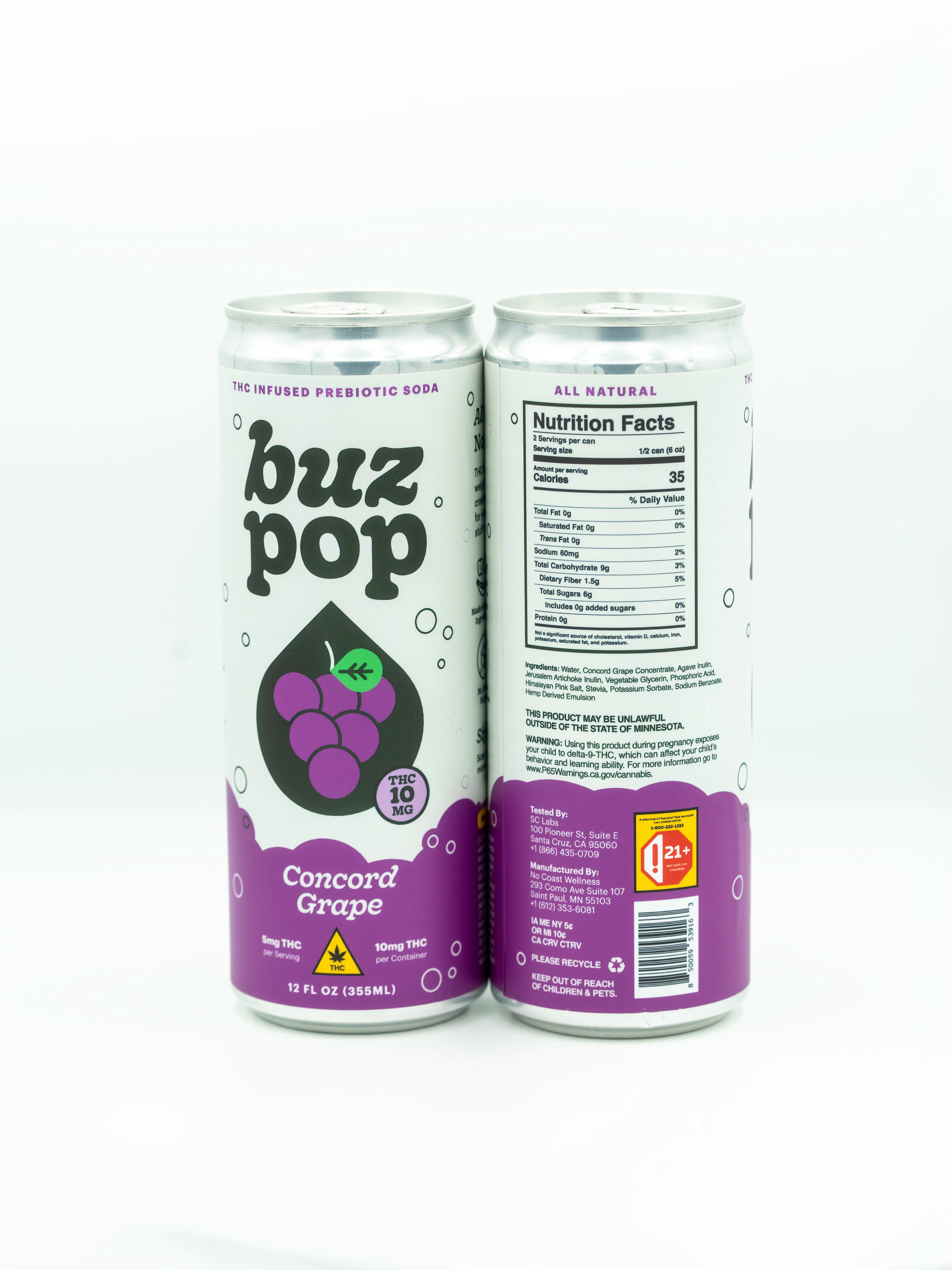 Buz Pop - buz pop | Concord Grape THC Prebiotic Soda | 10mg THC Main Image